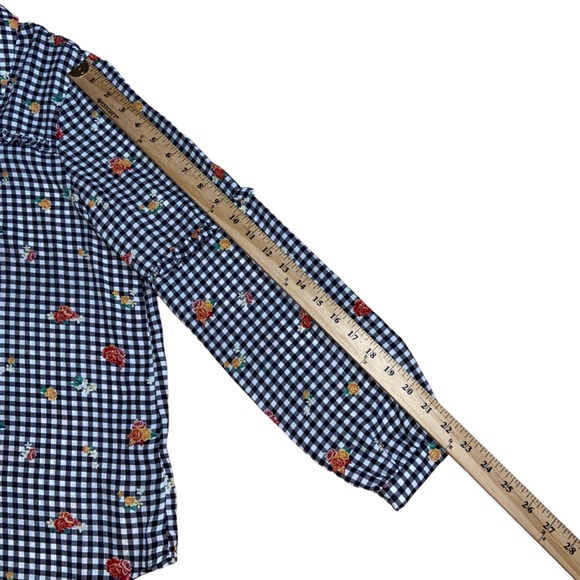 Zac & Rachel Floral Check Button Down Shirt - women’s Small - Picture 5 of 14